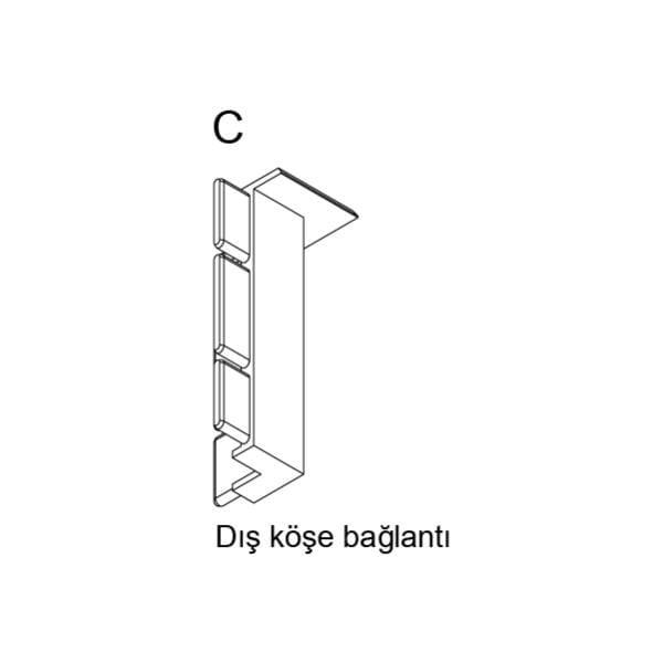 Hafele BASEBOARD Dış Köşe Bağlantı 10'lu Paket