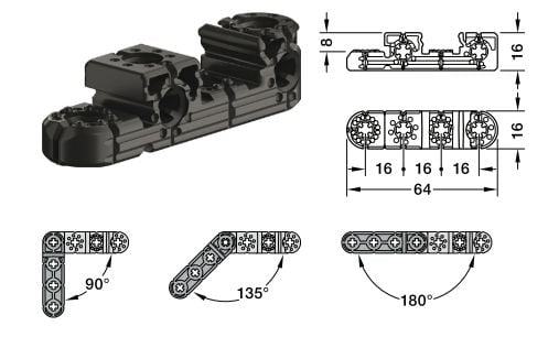 Hafele Kapı IXCONNECT UC 16/64 Çok Amaçlı Bağlantı Elemanı (25 Adet)