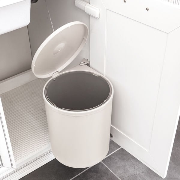 Hafele FIX II Silindir Çöp Kutusu Krem 13 lt