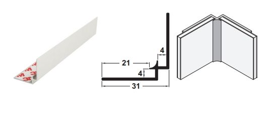 Hafele ALUSPLASH İç Köşe Dönüş Profili 610mm Antrasit