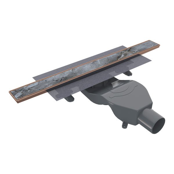 Hafele PUREFLOW Duş Kanalı Yatay 600mm Parlak Rose