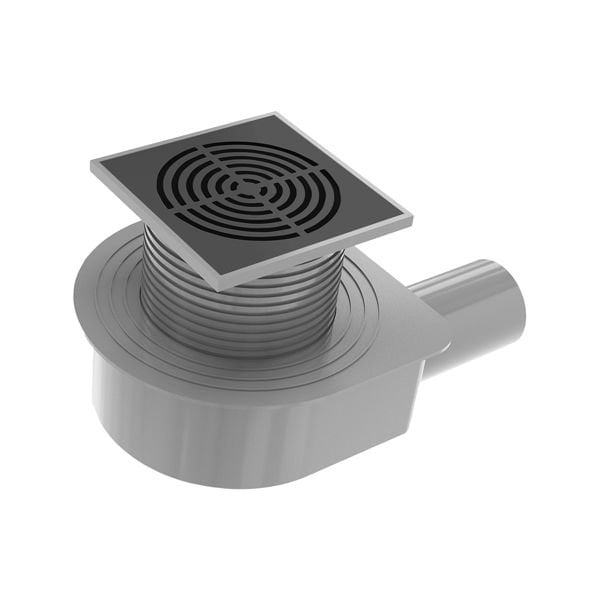 Hafele VORTEX Yer Süzgeci Yatay 100X100 Mat Siyah