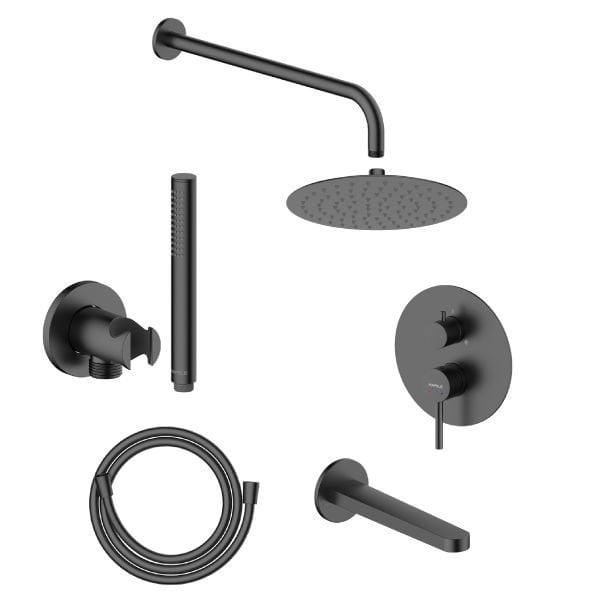 Hafele NEOMIX R 3F Ankastre Duş Seti Mat Siyah