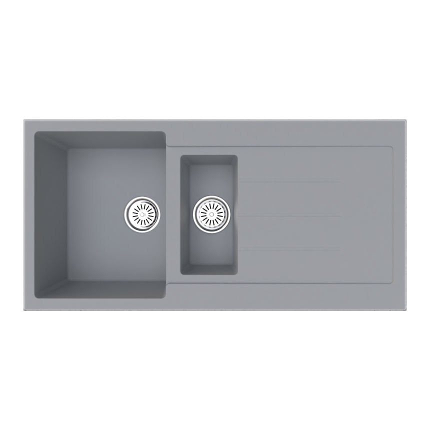 Vantole Bodrum-04 Granit Eviye 1,5 Göz Damlalıklı Gri