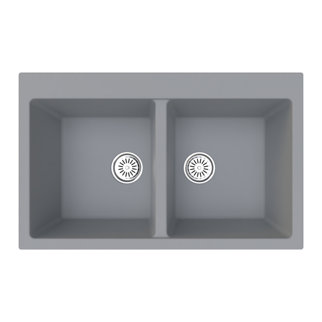 Vantole Granit Eviye Çift Hazneli Gri