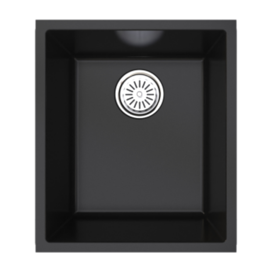 Vantole Granit Eviye 440x380mm Tek Gözlü Siyah