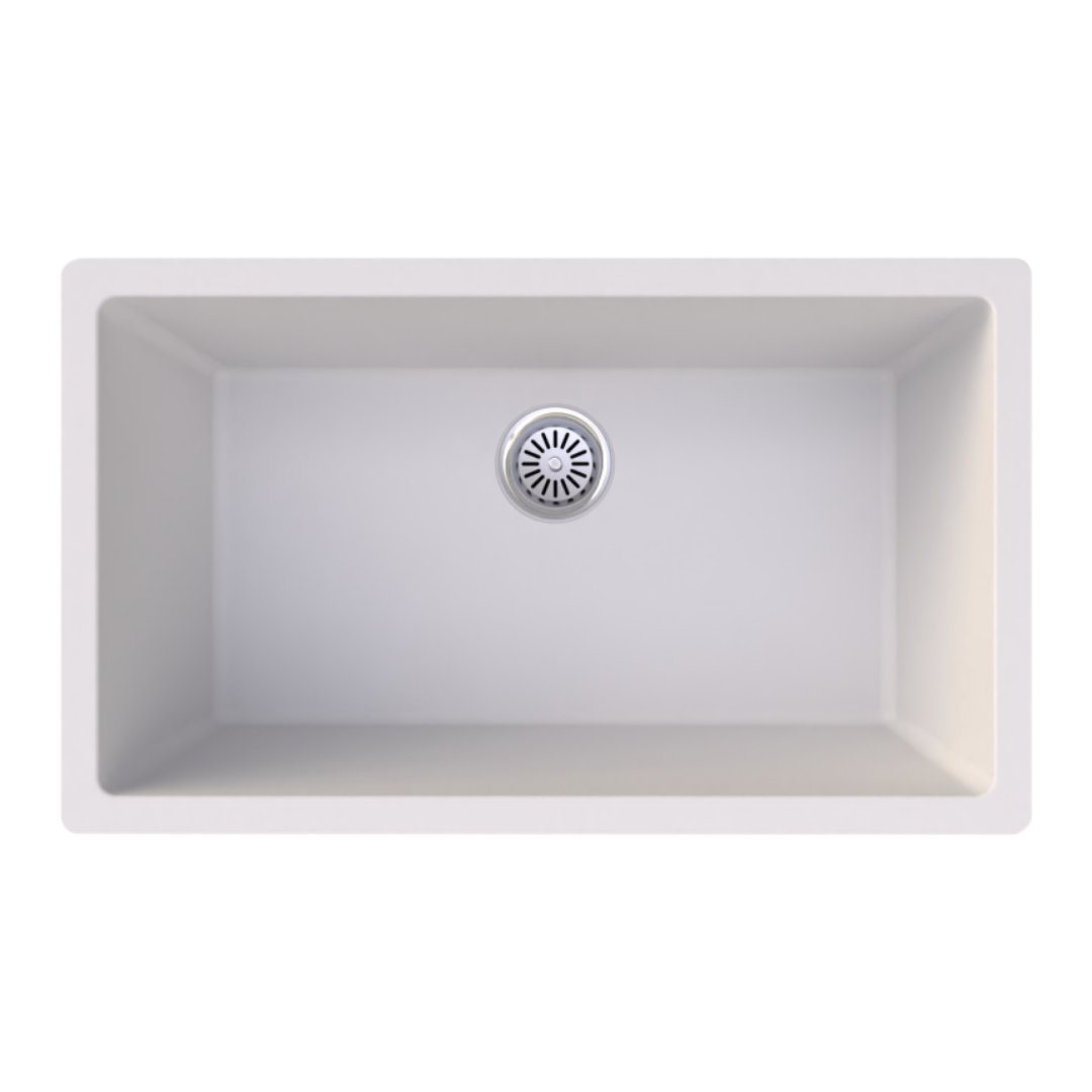 Vantole Granit Eviye 760x450mm Tek Gözlü Beyaz