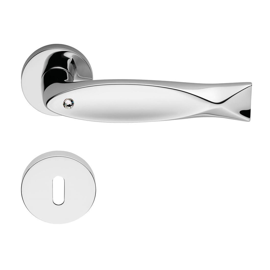 Fish Crystal Kapı Kolu Seti Parlak Krom