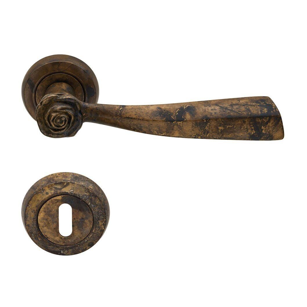 Rose Kapı Kolu Seti Aged Brass
