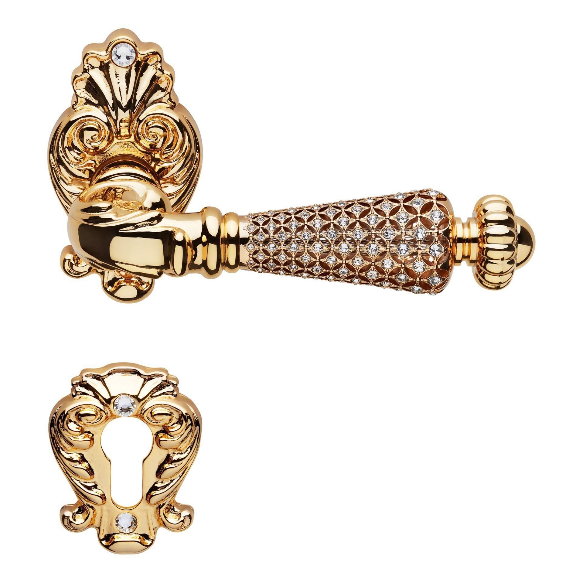 Jewel Kapı Kolu Seti Parlak Altın