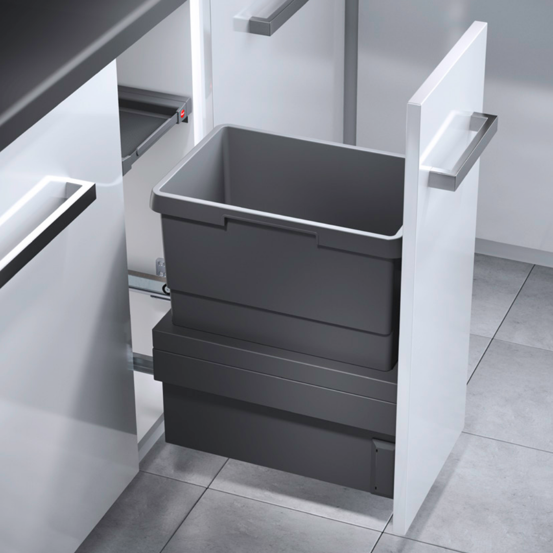 Hafele Cargo Synchro 300 Raylı Çöp Kutusu Antrasit