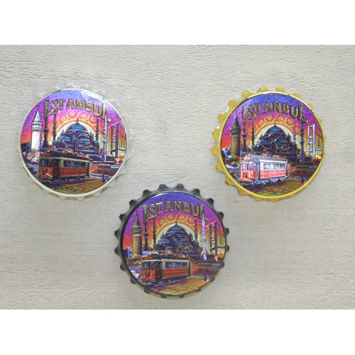 İstanbul Temalı Gazoz Kapağı Magnet - Model 4