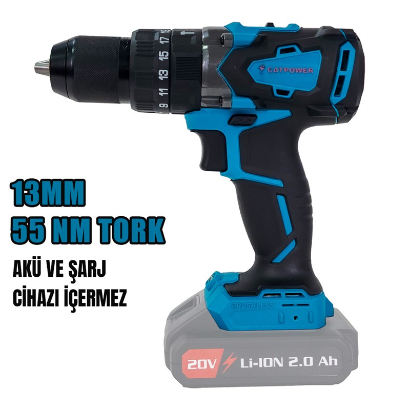 KÖMÜRSÜZ AKÜLÜ DARBELİ VİDALAMA 20V Lİ-İON 2.0Ah /4.0Ah