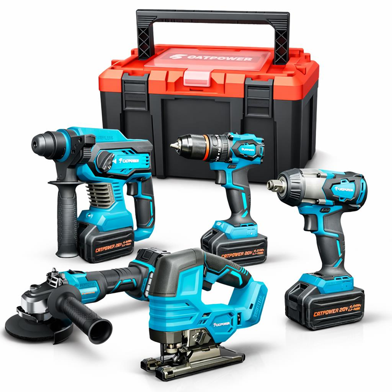 KÖMÜRSÜZ AKÜLÜ SET: DARBELİ VİDALAMA / KIRICI-DELİCİ / AVUÇ TAŞLAMA / SOMUN SIKMA / DEKUPAJ 20V 4.0aH Lİ-İON