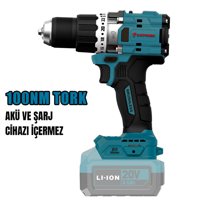 KÖMÜRSÜZ AKÜLÜ DARBELİ VİDALAMA  100NM 13 MM 20V Lİ-İON
