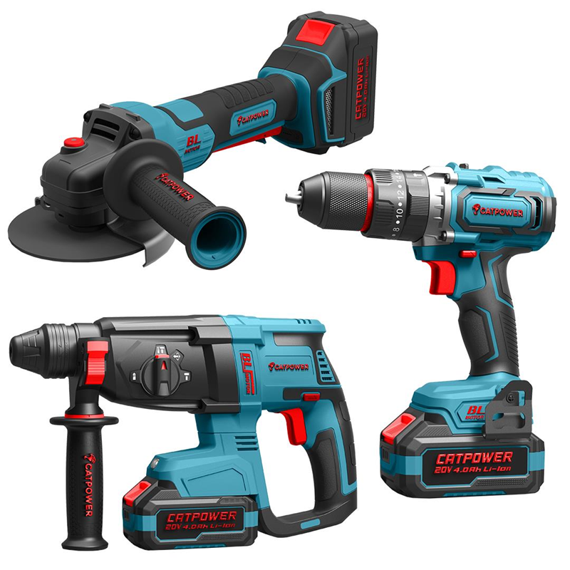 KÖMÜRSÜZ AKÜLÜ SET AVUÇ TAŞLAMA, DARBELİ VİDALAMA VE KIRICI DELİCİ Lİ-İON 20V 4.0Ah