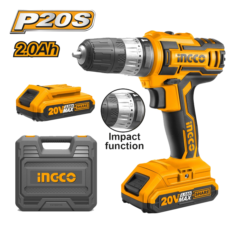 Li-ion Akülü Darbeli Matkap 10 MM 20V 2.0Ah