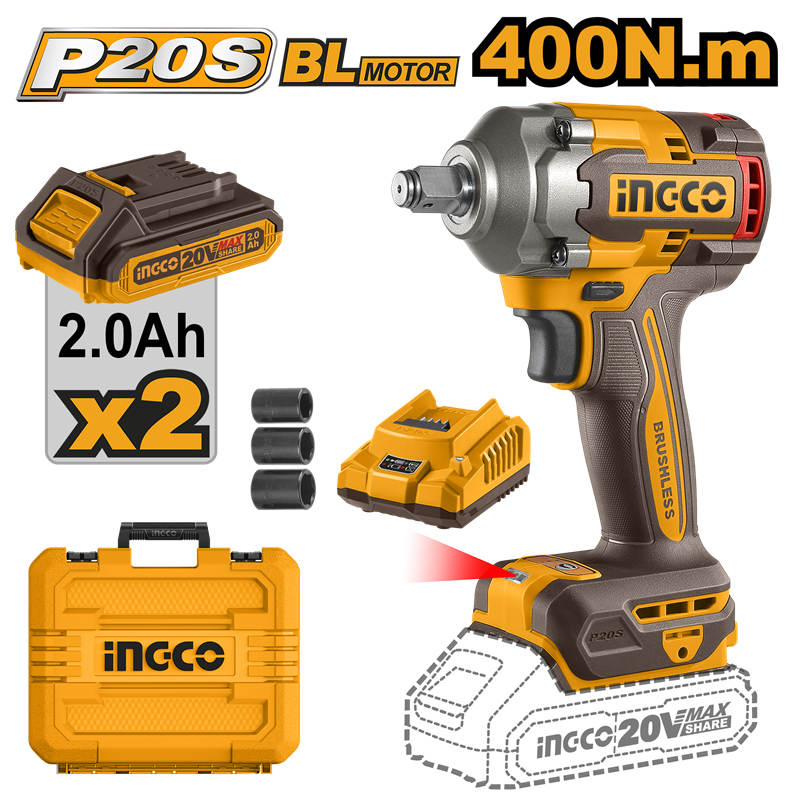 Li-ion Akülü Somun Sıkma 1/2" 20V 2.0Ah
