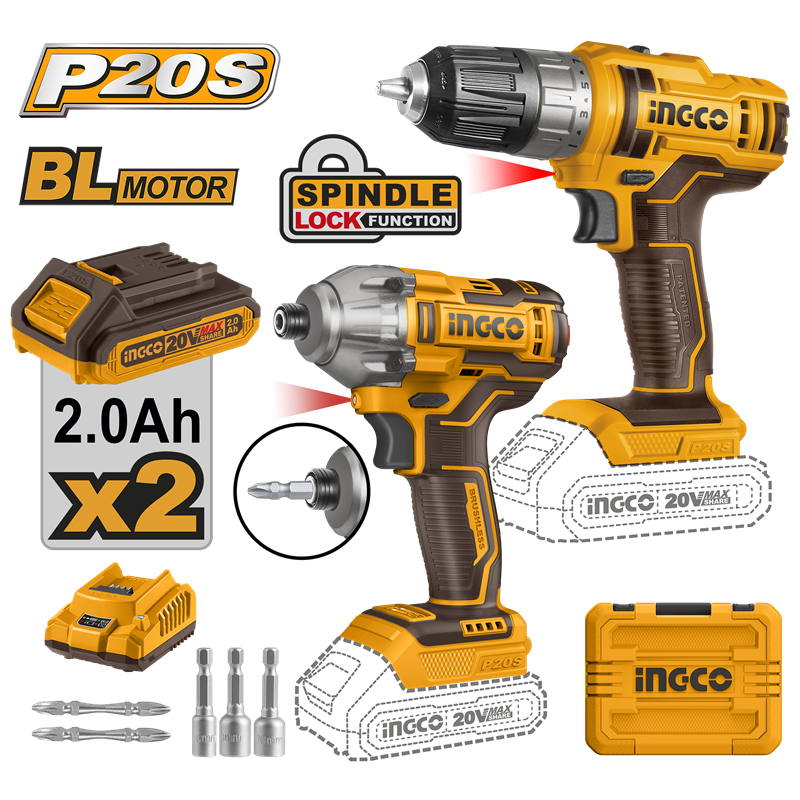 Li-ion Akülü 2 li Kombo Set - Matkap ve Vidalama 20V 2