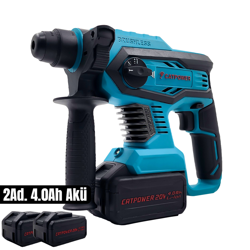 KÖMÜRSÜZ AKÜLÜ KIRICI DELİCİ 20V Lİ-İON +4 Ah AKÜ (2 ADET) + ŞARJ CİHAZI