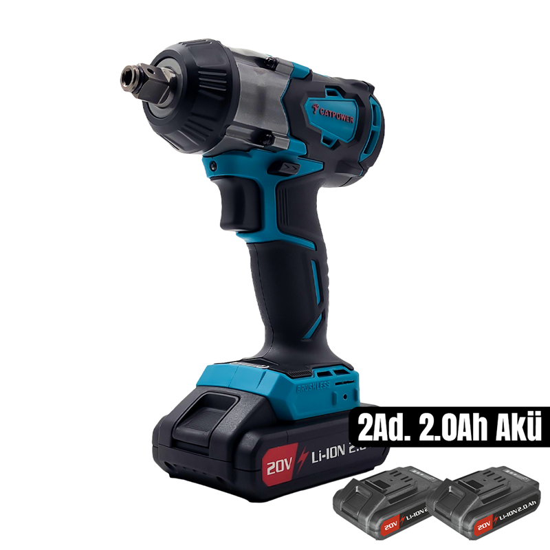 KÖMÜRSÜZ AKÜLÜ SOMUN SIKMA VE TORKLU VİDALAMA 1/2''  20 +2 Ah AKÜ (2 ADET) + ŞARJ CİHAZI