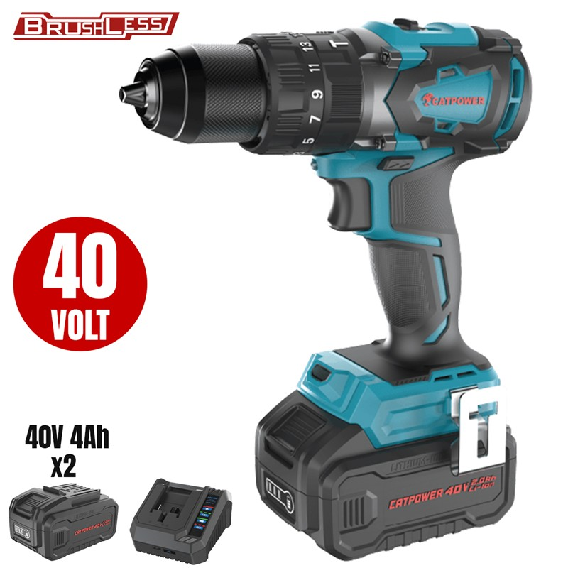 KÖMÜRSÜZ AKÜLÜ DARBELİ VİDALAMA Lİ-İON 40V 90NM +( 4.0 ah AKÜ 2 ADET)+(Hızlı Şarj Cihazı)