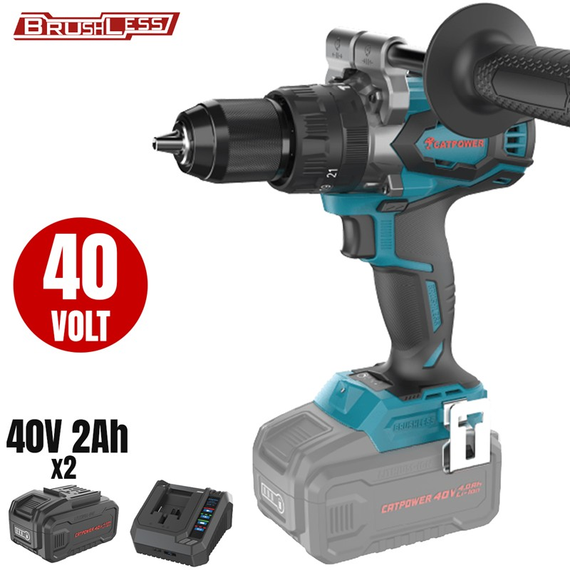KÖMÜRSÜZ AKÜLÜ DARBELİ VİDALAMA Lİ-İON 40V 150NM +( 2.0 ah AKÜ 2 ADET)+(Hızlı Şarj Cihazı)