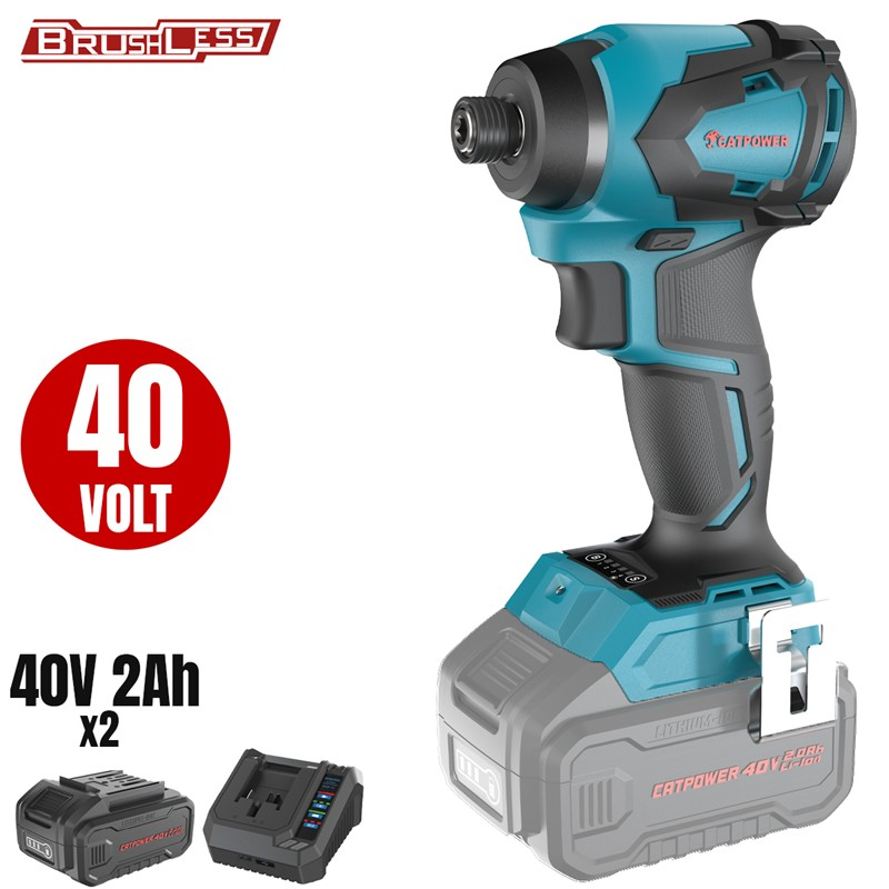 KÖMÜRSÜZ AKÜLÜ TORKLU VİDALAMA Lİ-İON 40V +( 2.0 ah AKÜ 2 ADET)+(Hızlı Şarj Cihazı)