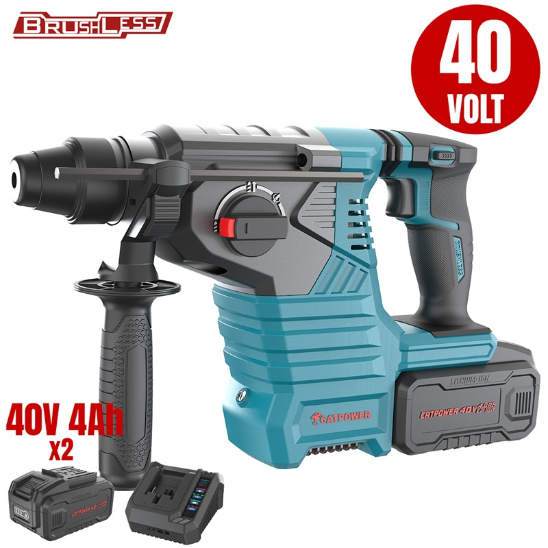 KÖMÜRSÜZ AKÜLÜ KIRICI DELİCİ Lİ-İON 40V +( 4.0 ah AKÜ 2 ADET)+(Hızlı Şarj Cihazı)