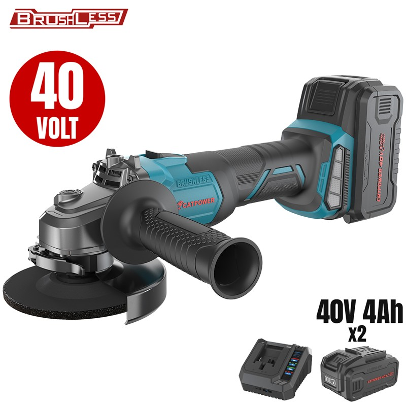 KÖMÜRSÜZ AKÜLÜ AVUÇ TAŞLAMA 115 MM Lİ-İON 40V +( 4.0 ah AKÜ 2 ADET)+(Hızlı Şarj Cihazı)