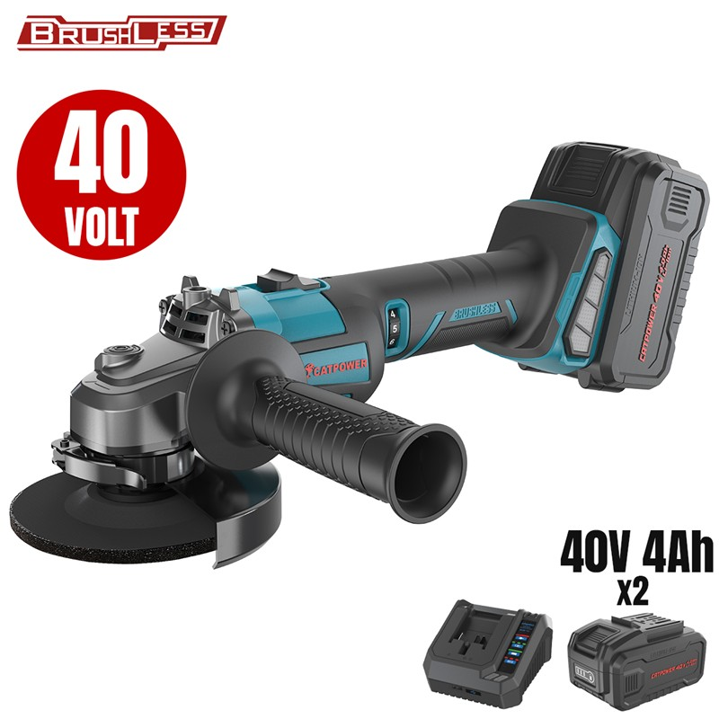 KÖMÜRSÜZ AKÜLÜ AVUÇ TAŞLAMA 125 MM Lİ-İON 40V +( 4.0 ah AKÜ 2 ADET)+(Hızlı Şarj Cihazı)