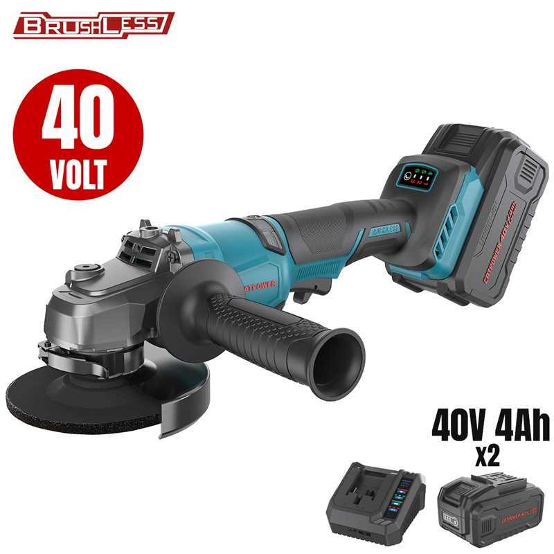 KÖMÜRSÜZ AKÜLÜ AVUÇ TAŞLAMA 150 MM Lİ-İON 40V +( 4.0 ah AKÜ 2 ADET)+(Hızlı Şarj Cihazı)