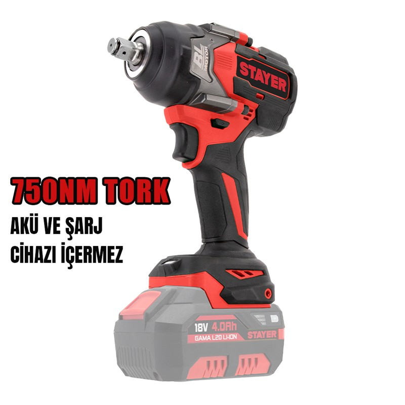 KÖMÜRSÜZ AKÜLÜ SOMUN SIKMA 1/2" 18V Li-ion 2.0Ah/6.0Ah