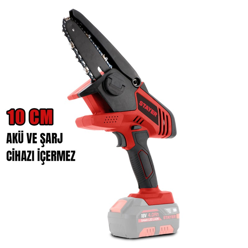 AKÜLÜ ZİNCİRLİ TESTERE 10CM 18V Li-ion 2.0Ah/6.0Ah