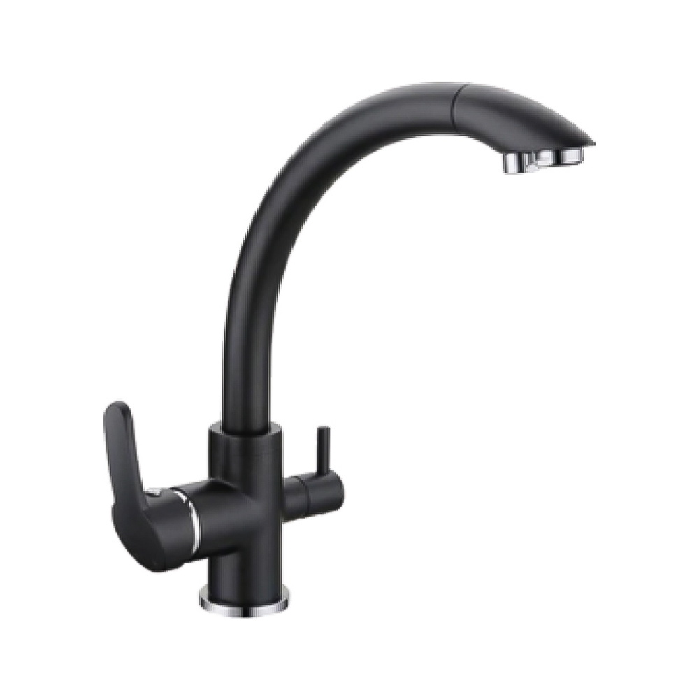 Safir Black Arıtma Çıkışlı Evye Bataryası