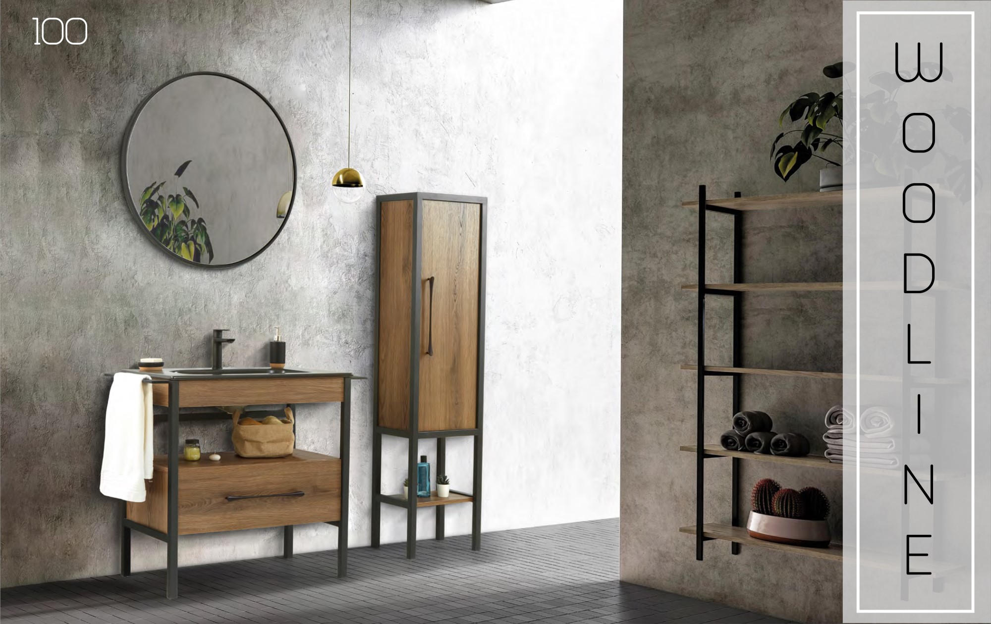 WOODLINE 80 CM BANYO DOLABI