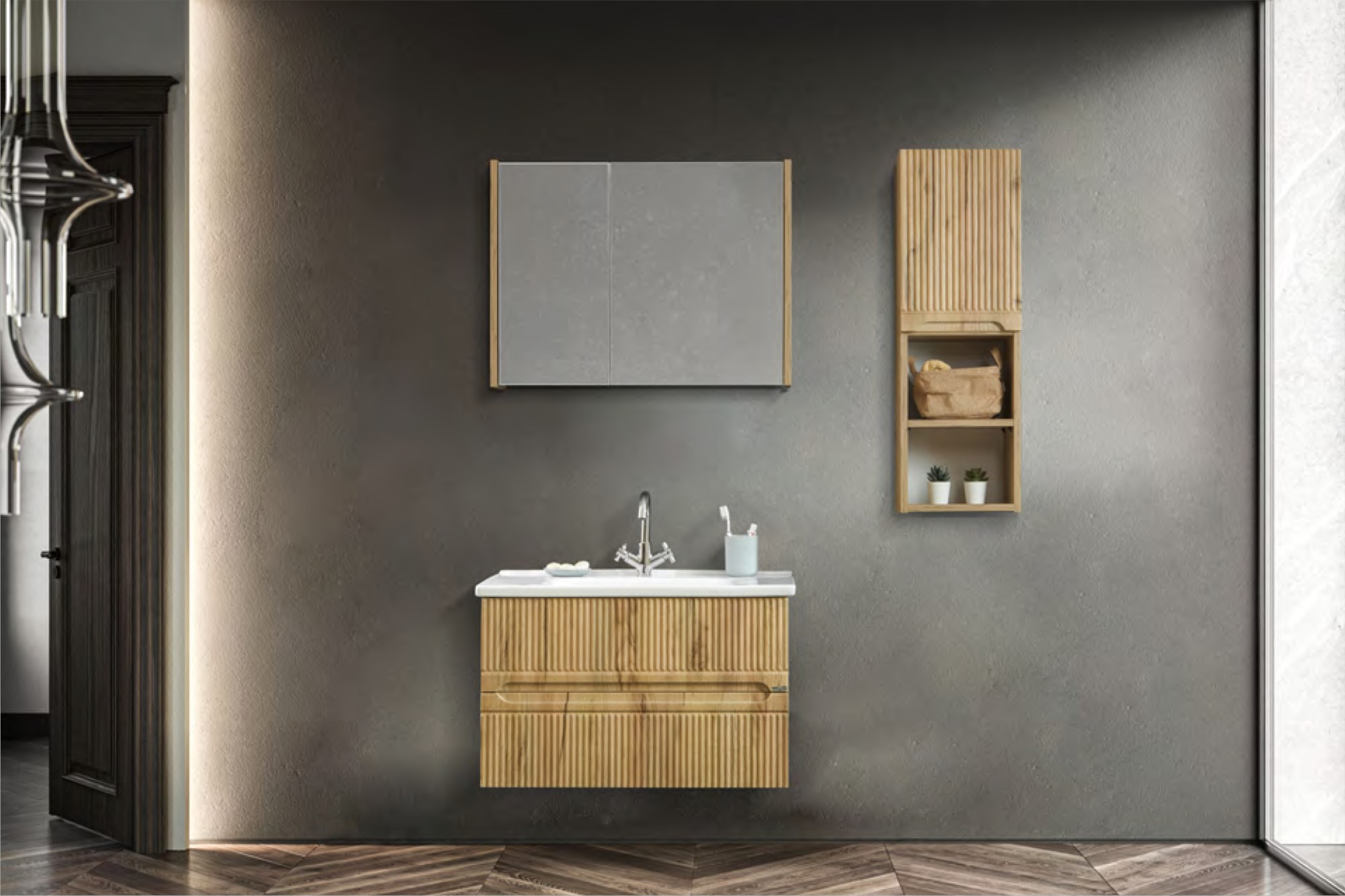 DUO 80 CM BANYO DOLABI