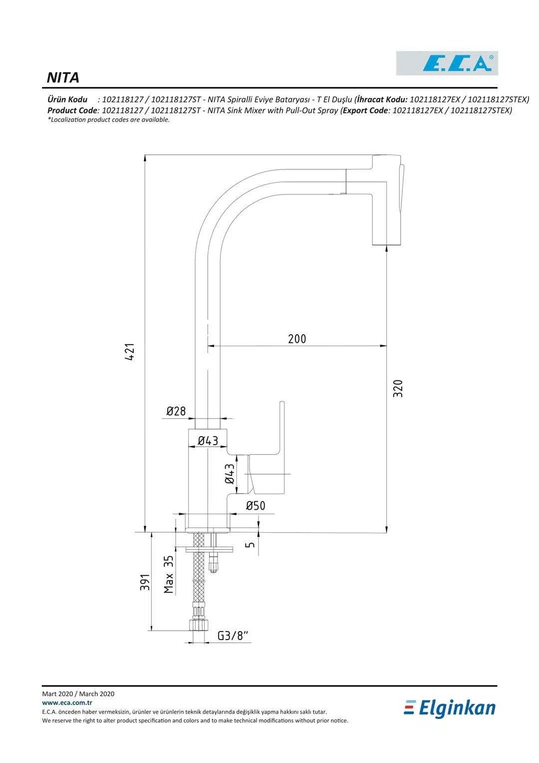 Eca Nita Spiralli Mutfak Bataryası-T El Duşu 102118127