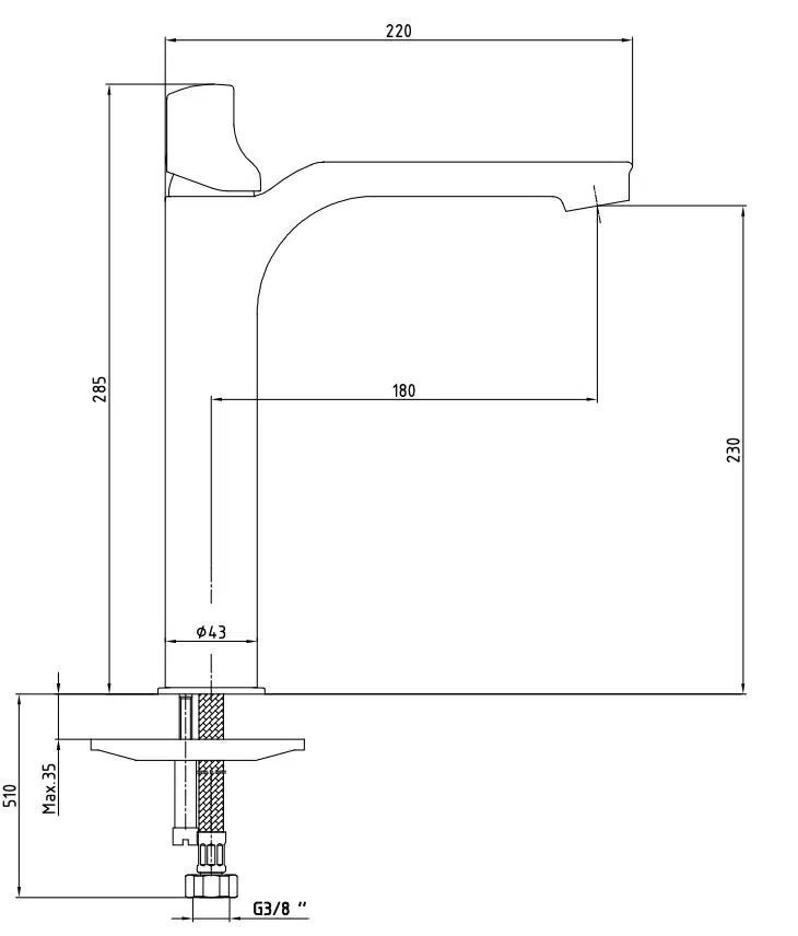Eca Myra Yüksek Tip Çanak Lavabo Bataryası - Beyaz 104108984
