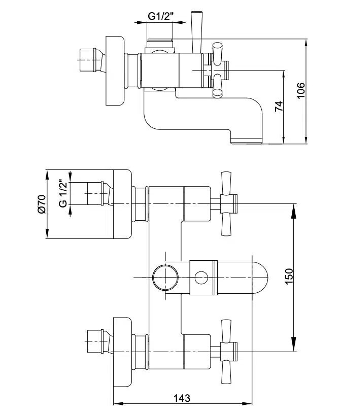 Eca Quadrille Banyo Duş Bataryası Altın Gold 102802230