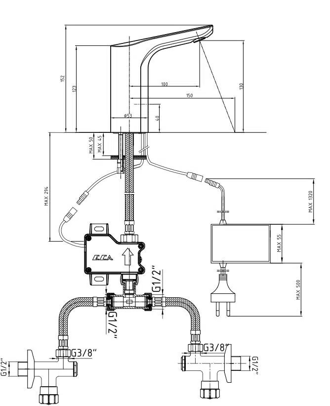 Eca Luna Fotoselli Lavabo Bataryası (T Adaptörlü) Elektrikli 108108054
