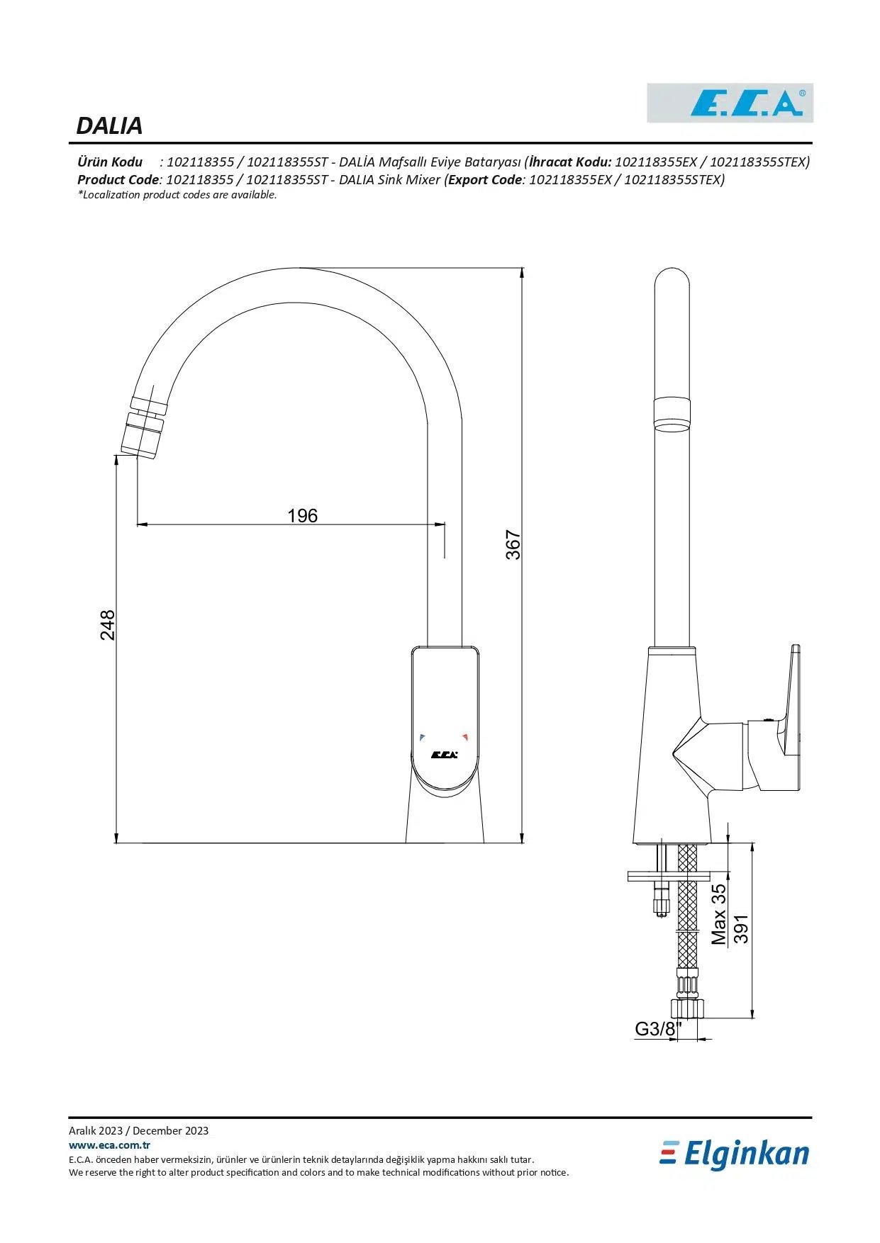 Eca Dalia Mafsallı Eviye Mutfak Bataryası 102118355