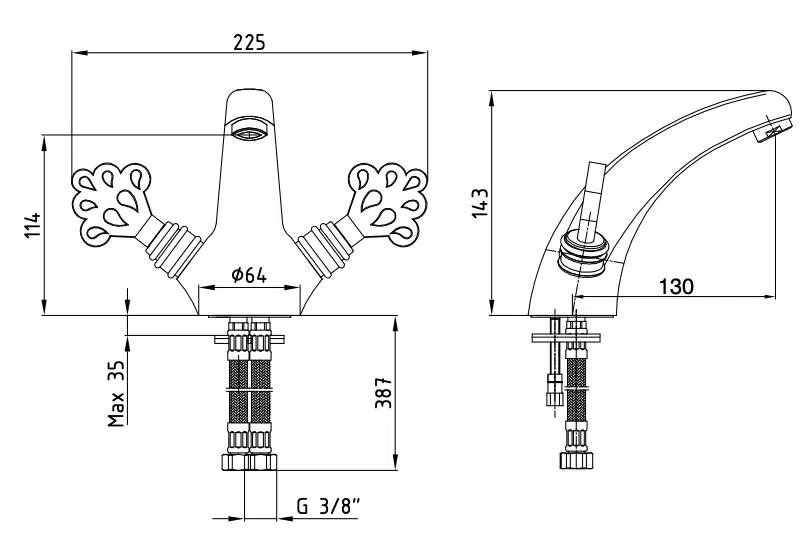 Eca Osmanlı Eskitme Lavabo Bataryası 102208002