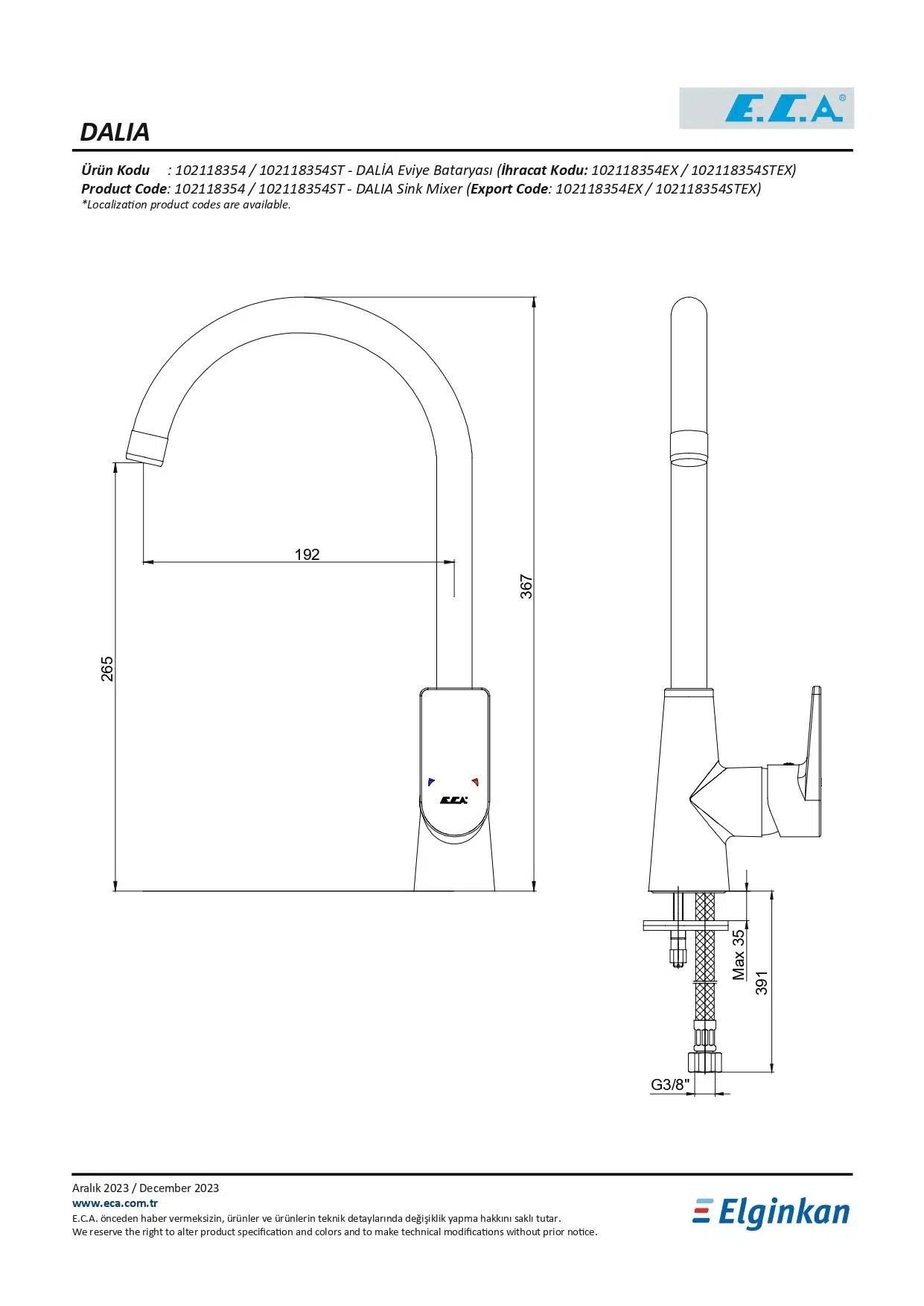 Eca Dalia Eviye Mutfak Bataryası 102118354