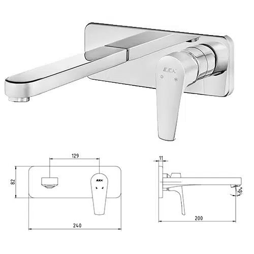 Eca Niobe Ankastre (Gömme) Lavabo Bataryası Set (102167613-K+102166601)