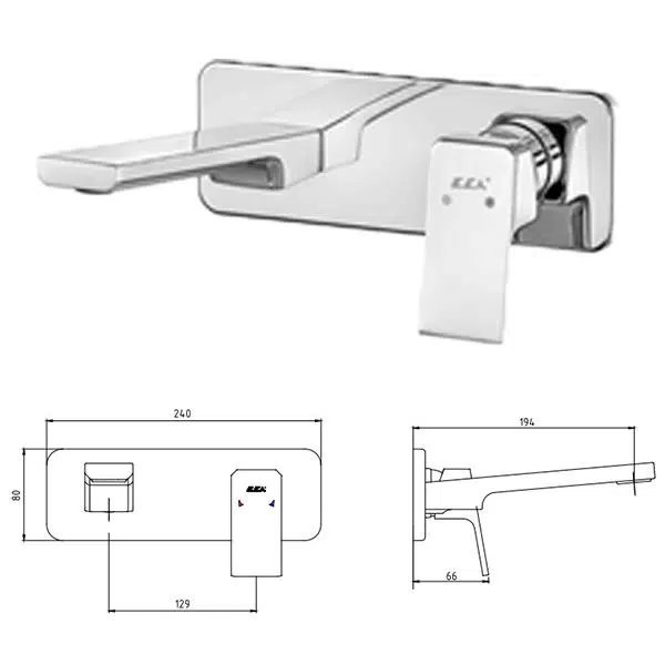 Eca Tiera Ankastre Gömme Lavabo Bataryası Set (102167605-K+102166601)
