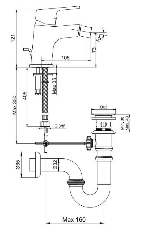 Eca Tiera Bide Bataryası Mat Siyah 102110195C1