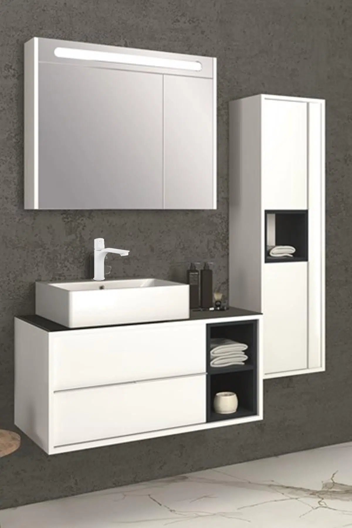 Eca Myra Lavabo Bataryası Mat Beyaz 102108986c4