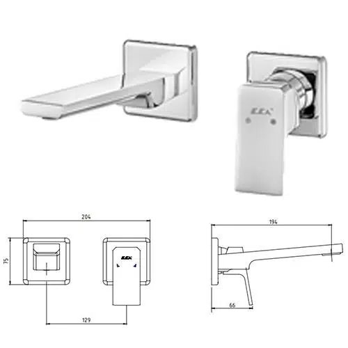 Eca Tiera Ankastre Lavabo Bataryası Set/Çift Rozet (102167605-KK+102166601)