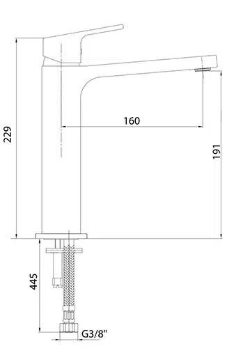 Eca Tiera Orta Boy Lavabo Bataryası Mat Siyah 102188003C1
